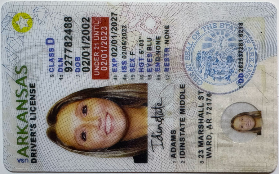 ARKANSAS U21 Fake Driver License