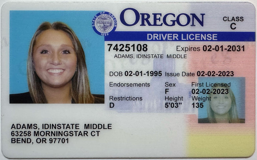 OREGON Fake Driver license