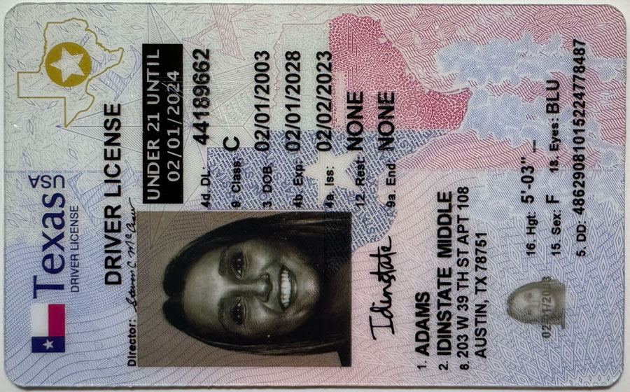 New Texas U21 2022 Fake Driver license,New Texas U21 2022 FAKE ID