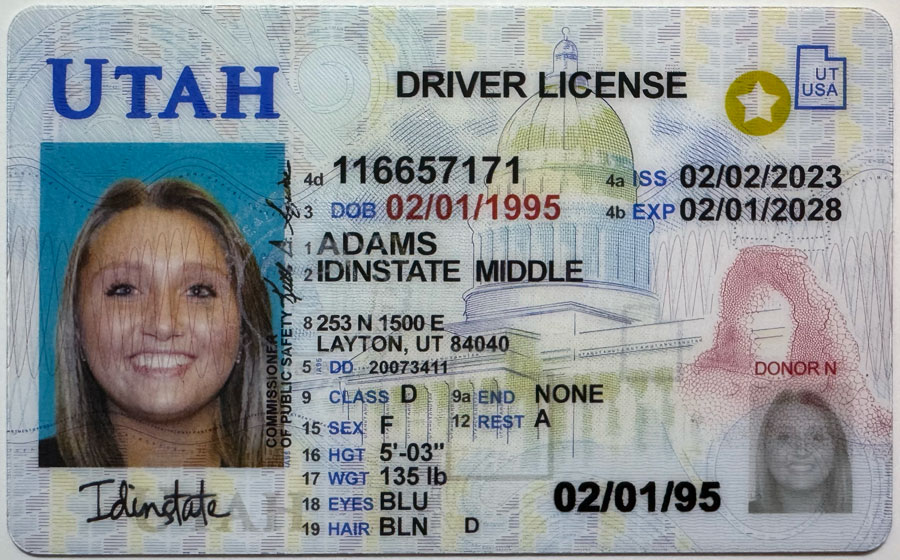 UTAH Fake Driver license