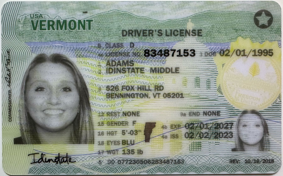 VERMONT Fake Driver License