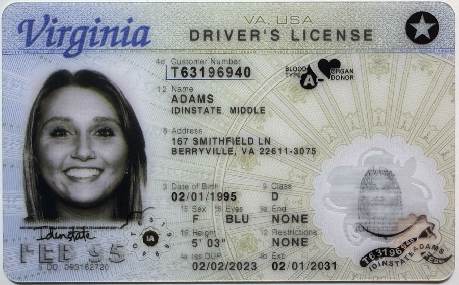 IDINSTATE IDINSTATE New VIRGINIA State Fake ID