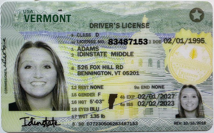 VERMONT Fake Driver License