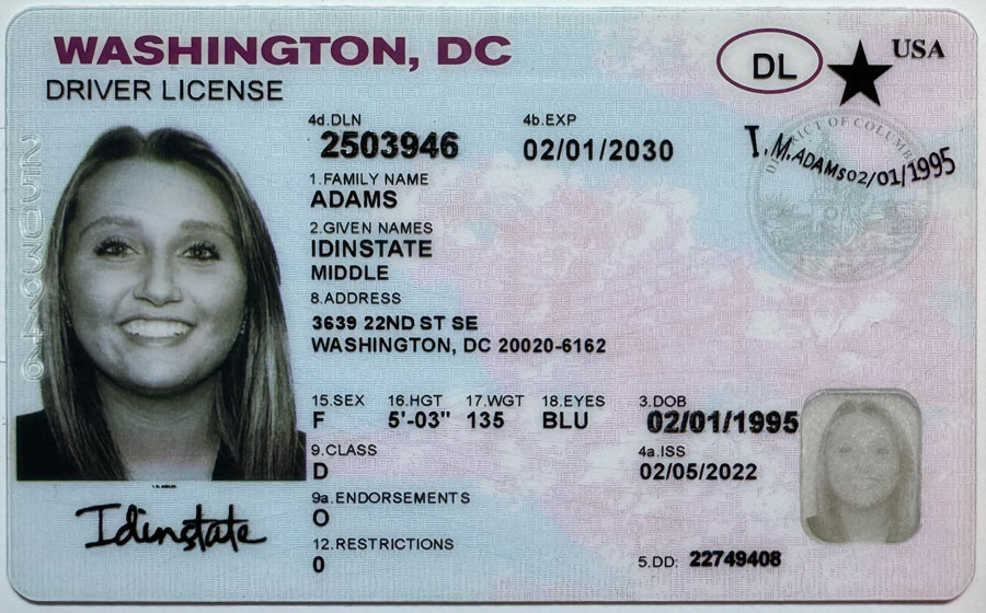 IDINSTATE IDINSTATE New WASHINGTON DC State Fake ID
