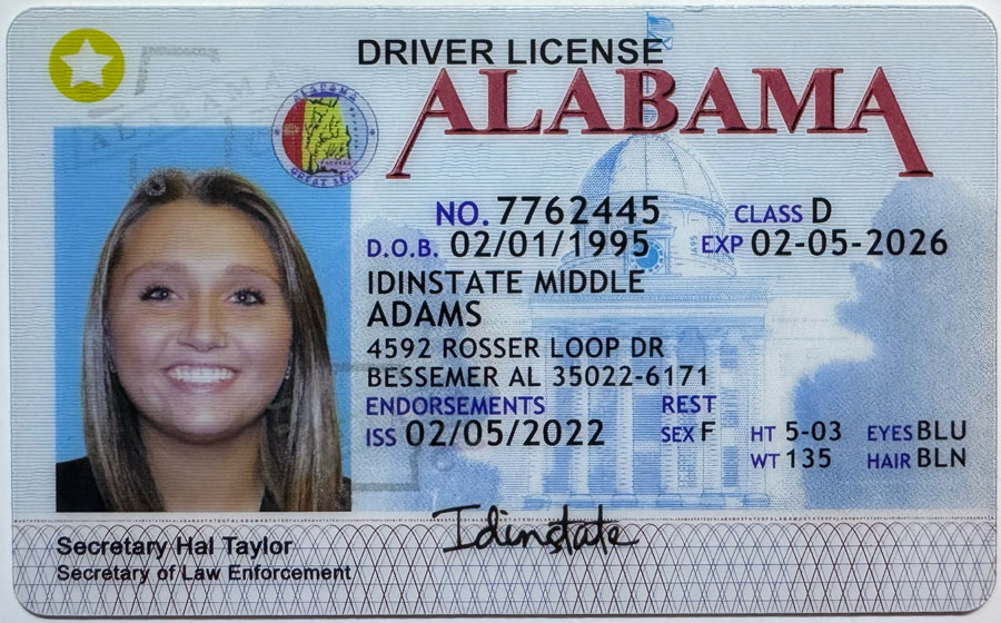 IDINSTATE IDINSTATE New Alabama State Fake ID