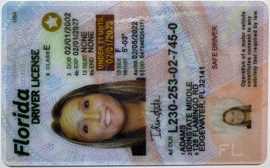 New Floria U21 Fake Driver License